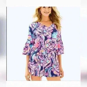 Lilly Pulitzer Del Lago Romper Resort Wear Beach Island Vacation Women's XS